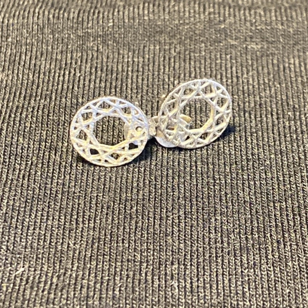 Sterling Silver Earring Studs Graphic Circles